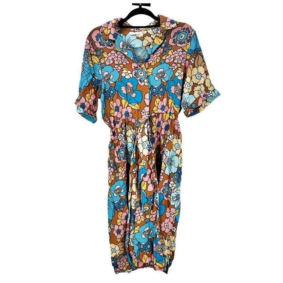 Dodo Bar Or Nancy Midi Shirt Multicolor Floral Printed Multicolor Size Small - Picture 3 of 11